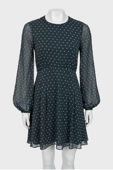 Dark green printed dress
