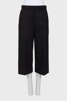 Wool black culottes
