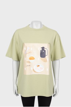 Green straight fit T-shirt