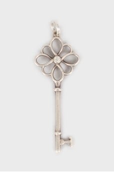 Silver pendant in the shape of a key