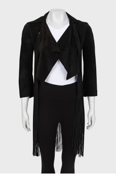 Suede jacket with fringes