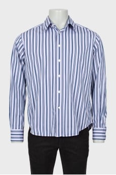 Men's mixed color striped shirt