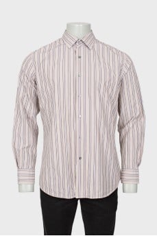 Men's mixed color striped shirt