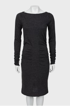 Gray wool dress
