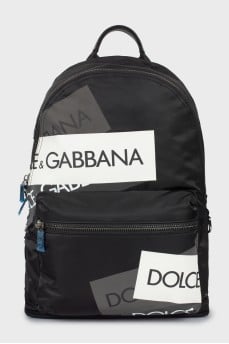 Men's backpack with brand logo