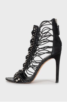 Decorated closed heel sandals