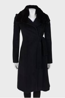 Black wrap coat