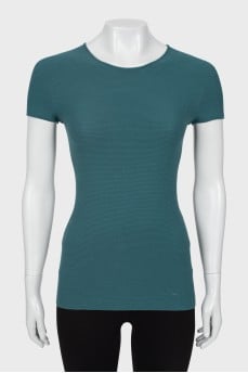 Green ribbed T-shirt