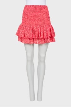 Animal print ruffled skirt