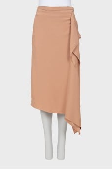 Straight skirt with frill