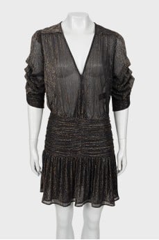 Translucent dress with lurex