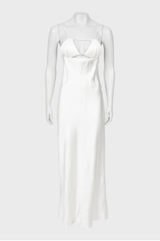 Satin maxi dress with tag