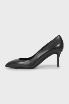 Black leather shoes