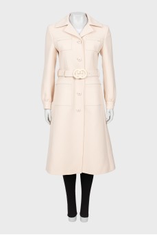 Slim fit wool coat