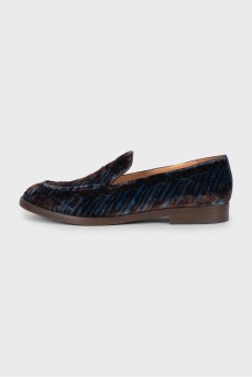 Printed textile loafers