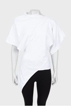 White asymmetrical blouse
