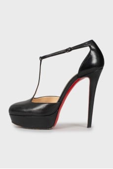 Black leather shoes