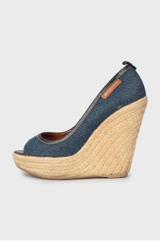Denim wedges