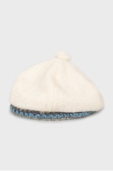 Wool beret with decor