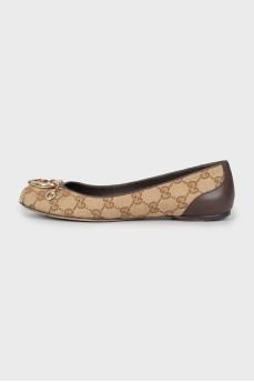 Textile ballerinas in signature print