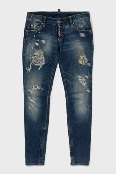 Blue ripped jeans