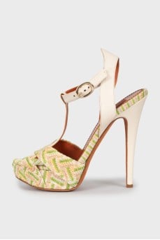 Combined high heel sandals