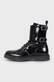 Men's black lace-up boots