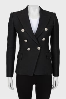 Black jacket with silver buttons