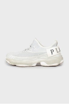 Textile white sneakers
