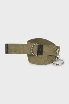 Textile belt with silver-tone fittings