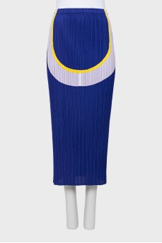 Mixed color pleated skirt