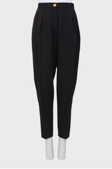 Vintage tapered pants with gold button