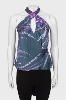 Silk top with ties