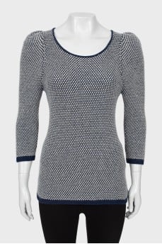 Cashmere sweater with 3/4 sleeves