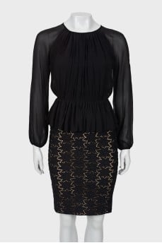 Black dress with frill