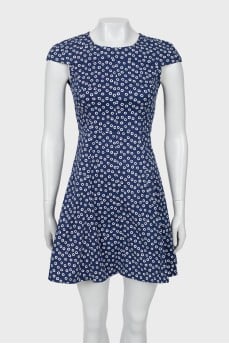 Printed dress with short sleeves