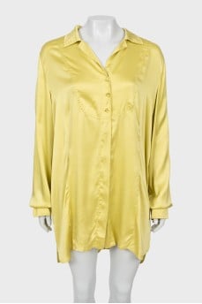 Silk dress with long back
