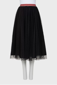 Midi skirt with contrast belt