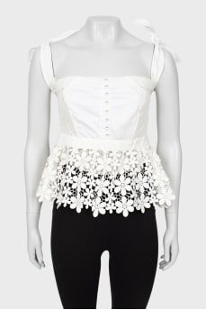 Lace white top