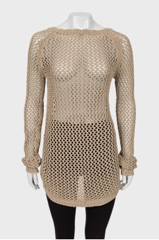 Knitted sweater with cutout back