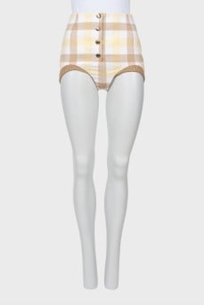 Checked wool shorts