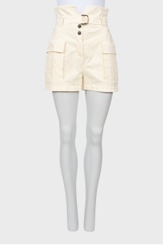 High waisted denim shorts
