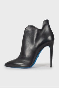 Leather stiletto ankle boots