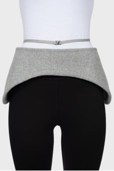 Gray wool peplum belt
