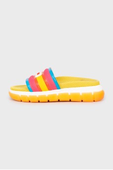 Mixed color slides with logo
