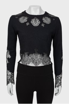 Black sweater with lace