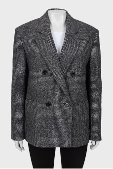 Double-breasted tweed jacket