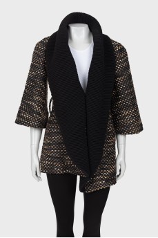 Slim fit cardigan with 3/4 sleeves