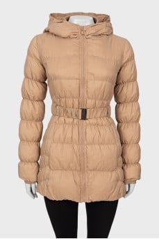 Beige jacket with a belt