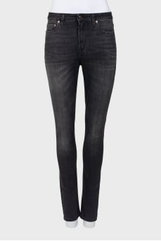 Black jeans with back embroidery